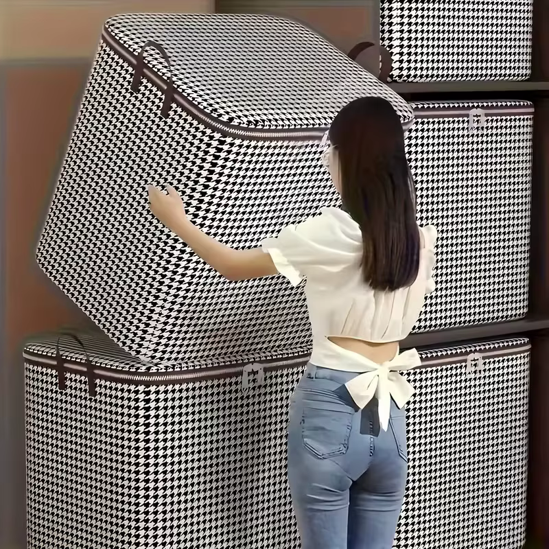 Boîte de rangement de couette, organisateurs anti-poussière, garde-robe Non tissé, sac permettant de gagner de l'espace, boîte de literie mobile pour la maison, Organization de rangement