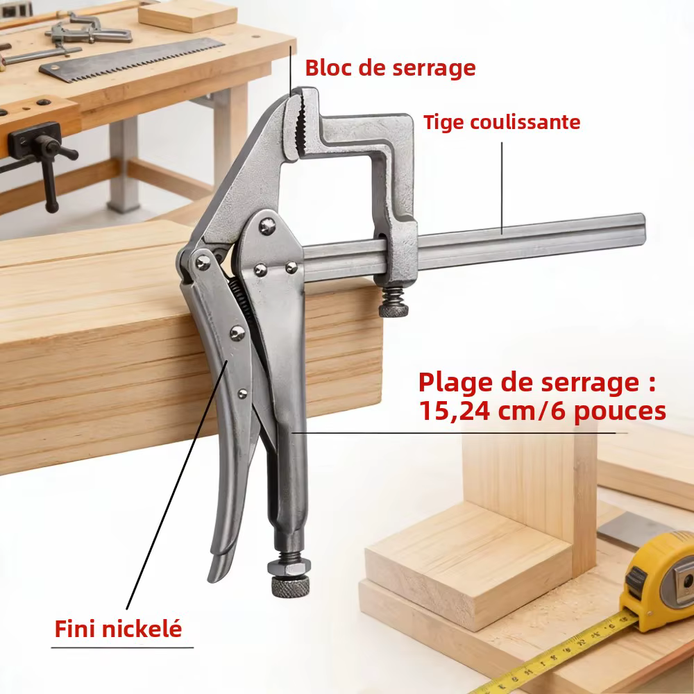 2 pinces de serrage en L de 6 pouces