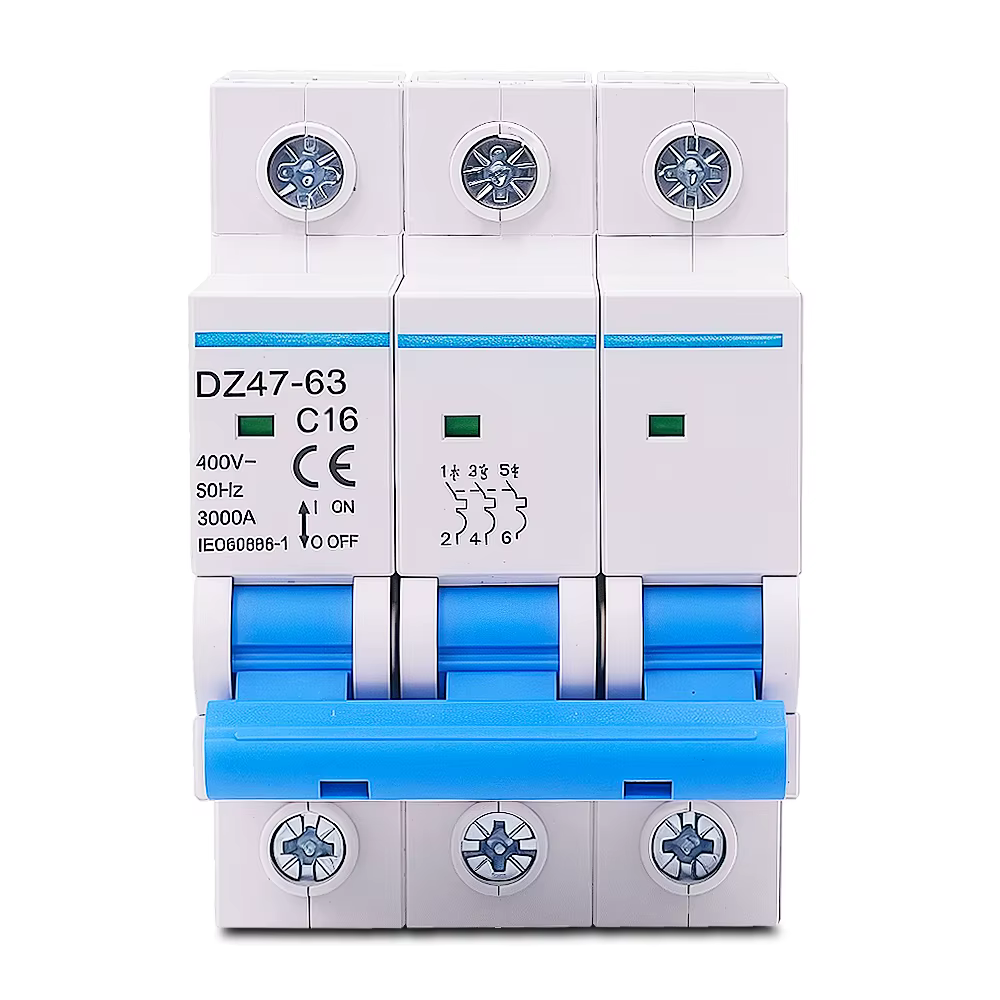 Disjoncteur sur Rail Din triphasé DZ47-63 3P 16-63A