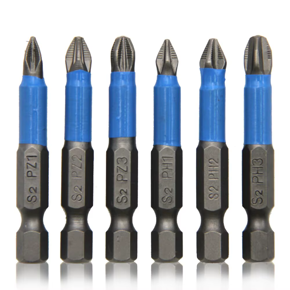 6pc Hexagonal Poignée Anti Skid Électrique Tournevis À Bois Croix
