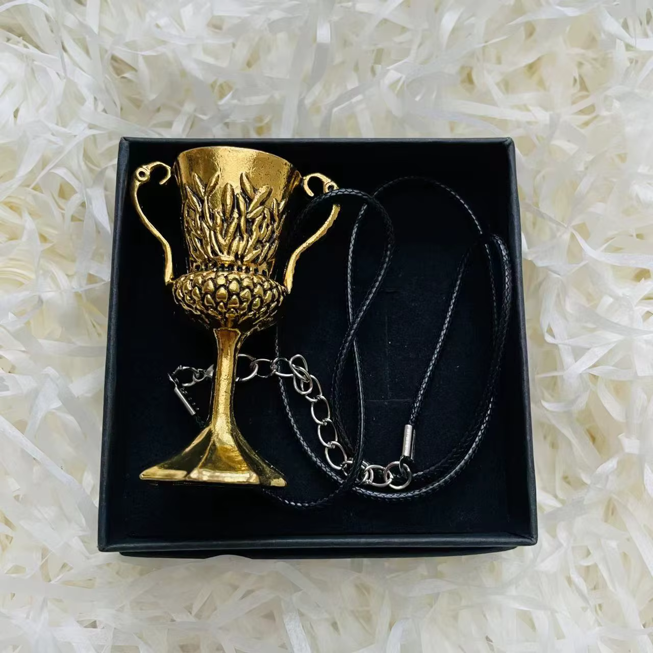 Magic World Cos Prop Golden Cup Pendant Necklace
