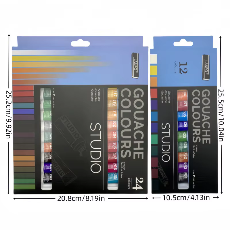 Ensemble de peinture gouache 12 couleurs / 24 couleurs