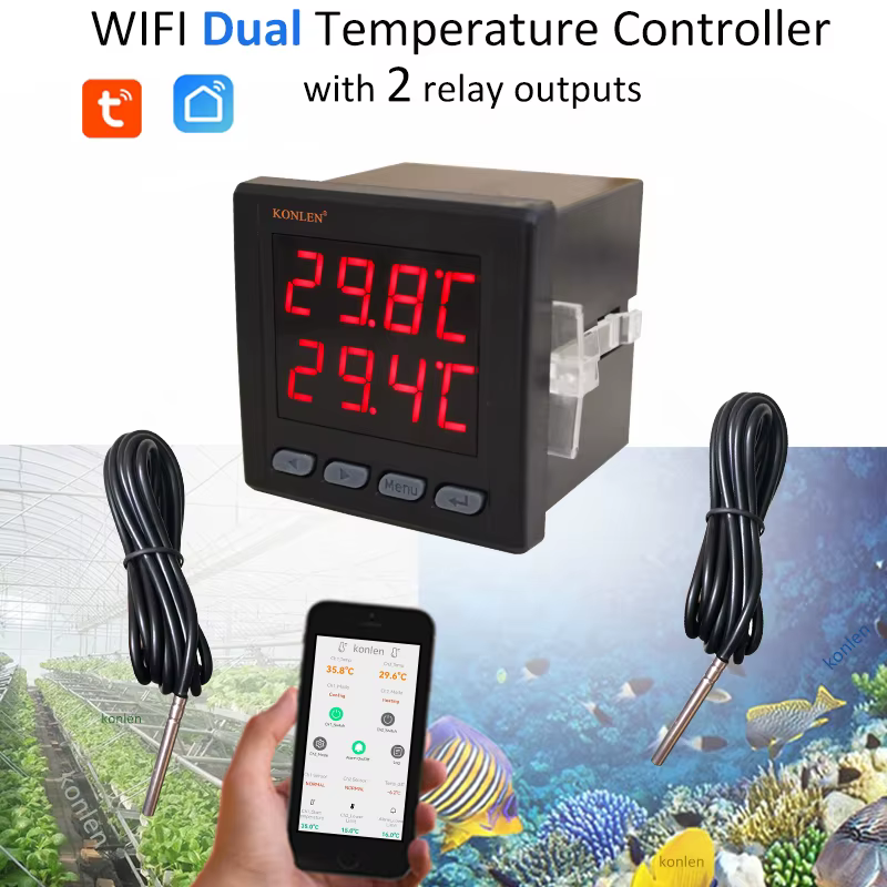 Contrôleur de capteur de température double WIFI