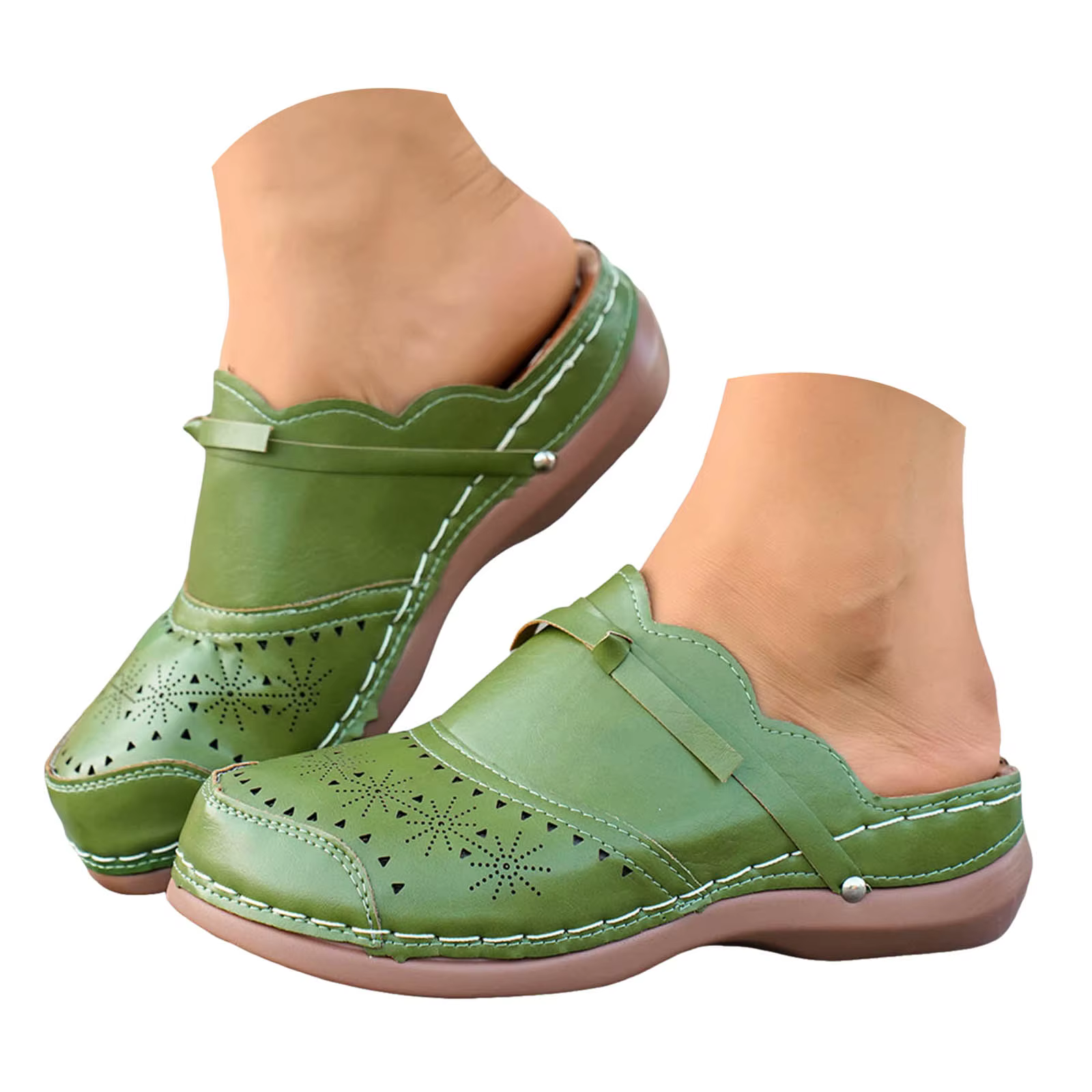 Sandales orthopédiques pour femmes, sandales décontractées à plateforme compensée avec soutien de la voûte plantaire, ajourées, légères, chaussures tendance pour femmes