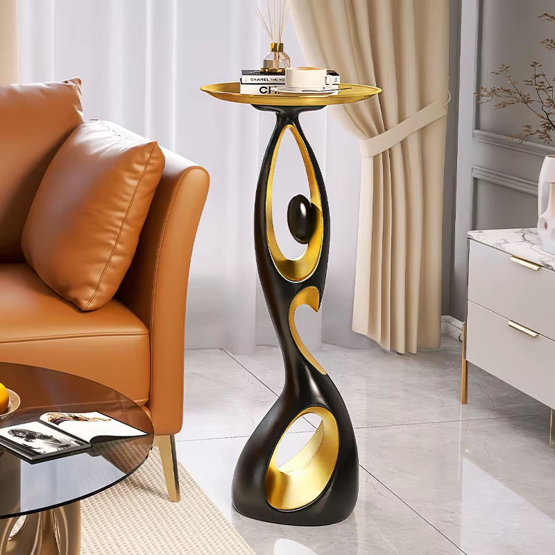 Table d'angle minimaliste moderne, Table d'appoint créative pour salon, canapé, petite Table basse pour la maison, support de rangement artistique au sol