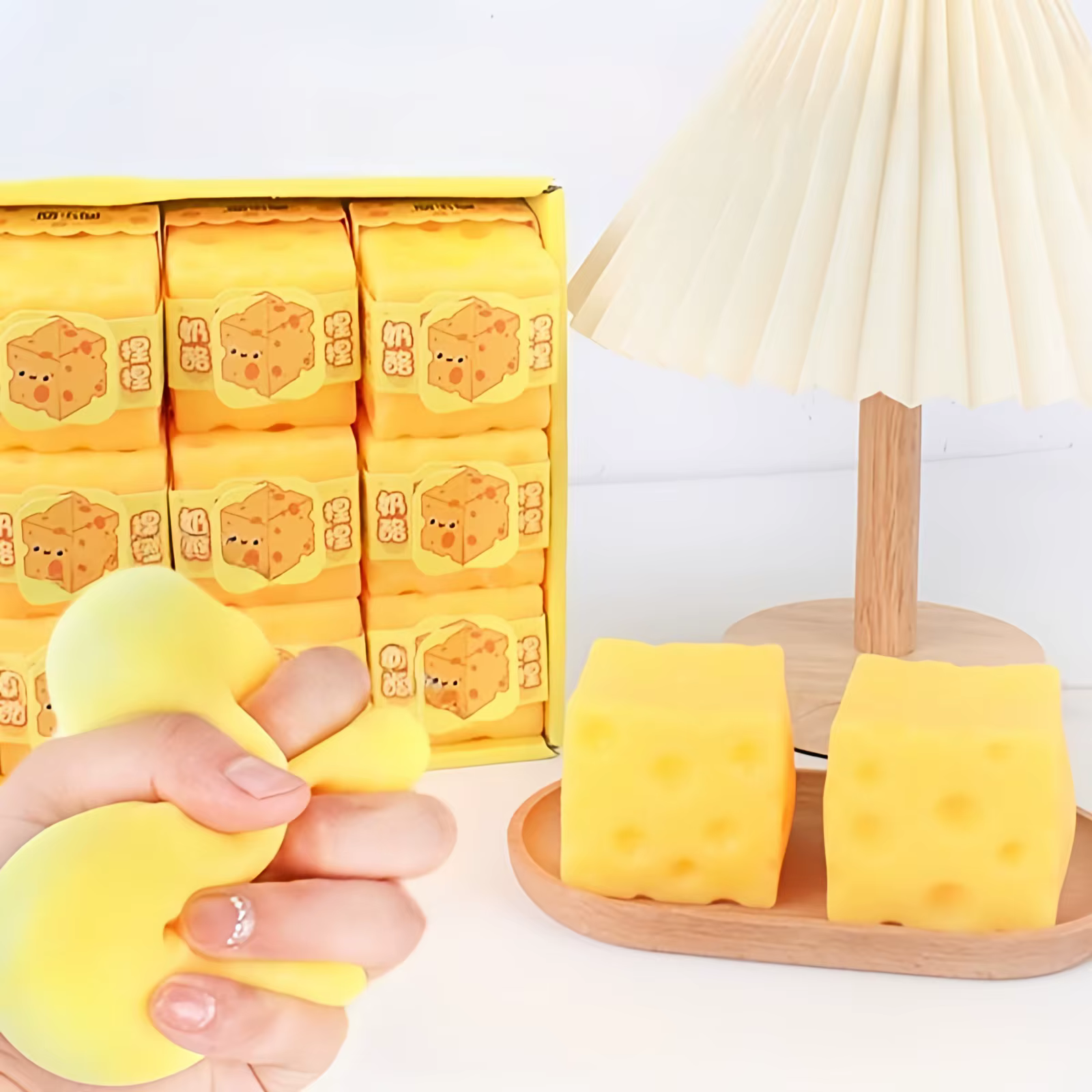 Squishy carré fromage presser jouets rebond lent pousser soulagement du Stress jouet sensoriel beurre doux