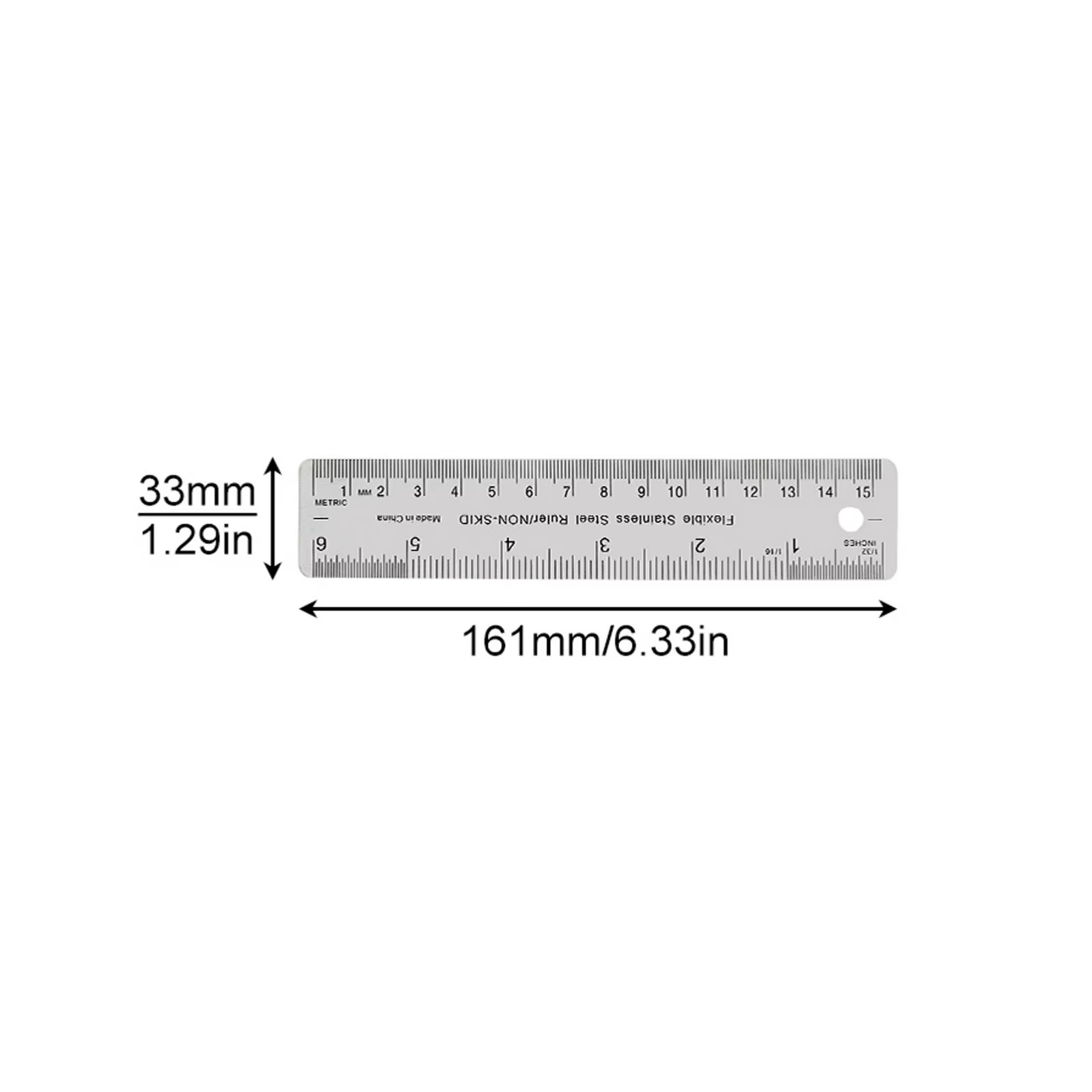 Règle métallique en acier inoxydable en option de 6/12/18 pouces