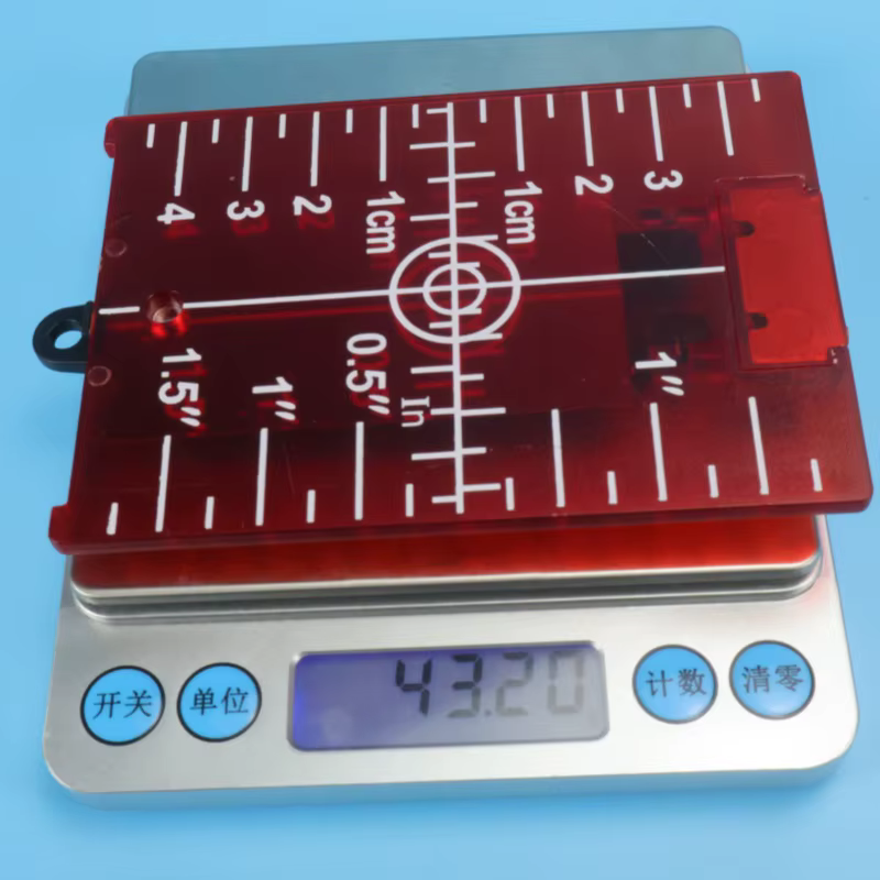 Plaque de nivellement laser avec ligne rouge/verte pour fixation murale et au sol (pouces/cm)