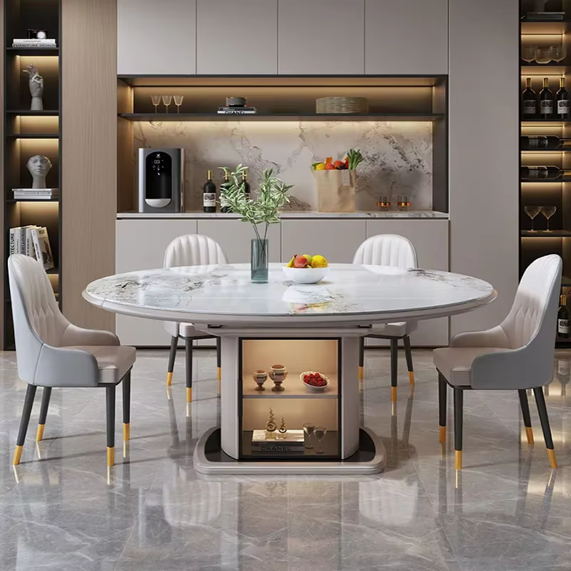 Table à manger ronde en marbre, meuble De luxe moderne pour salon, style nordique minimaliste, meubles De cuisine