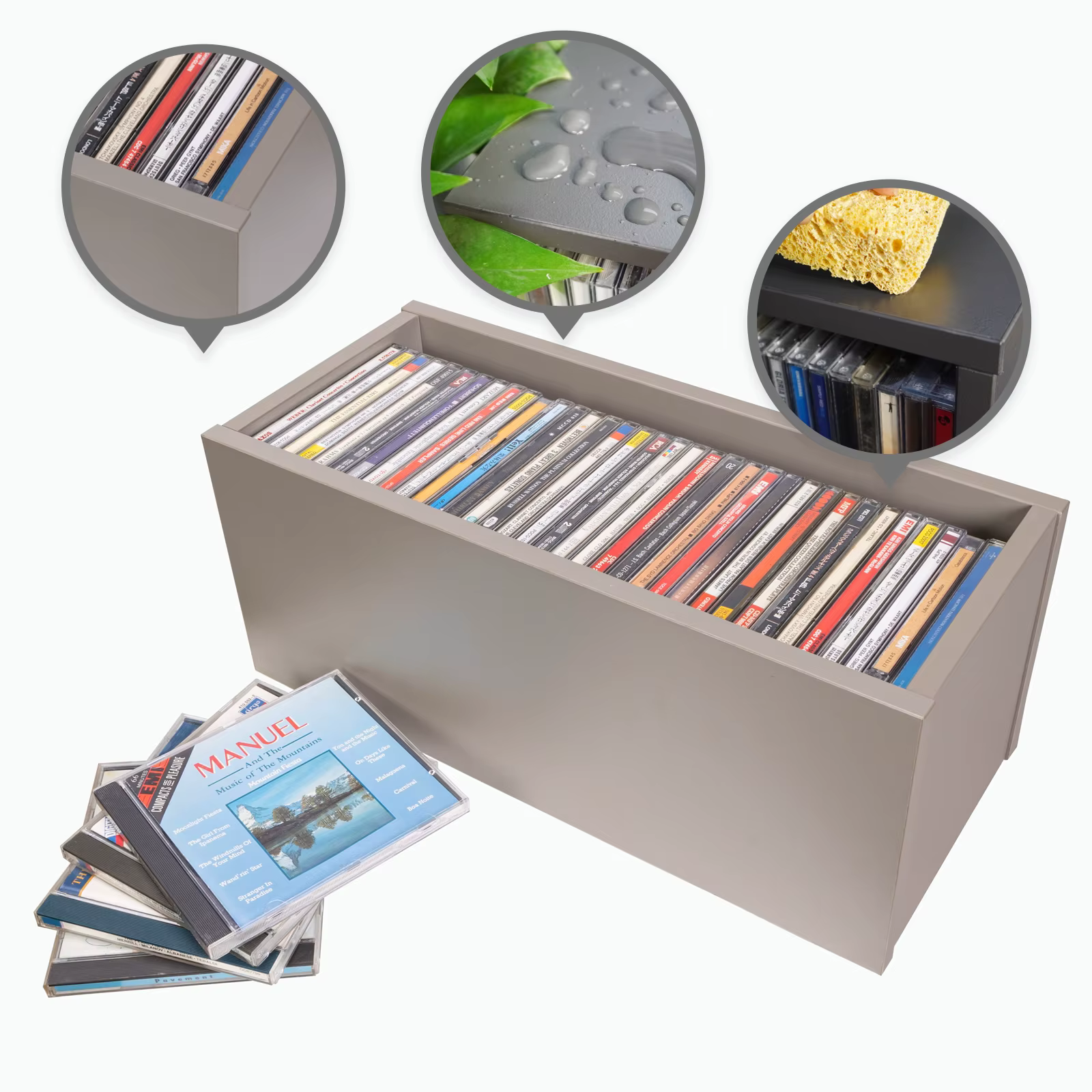 Armoire de rangement en bois de grande capacité pour CD