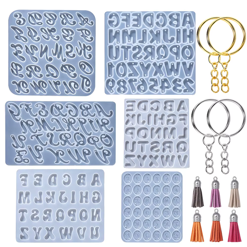 Alphabet résine époxy Silicone moule lettre numéro