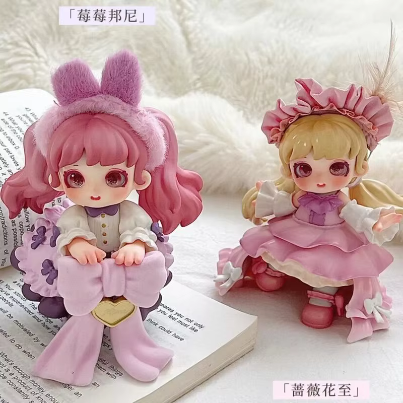 Miana Blind Box Vintage Shop Series Figurine de poupée mignonne Ornement de table Jouet tendance à collectionner Cadeau pour collectionneuses adultes
