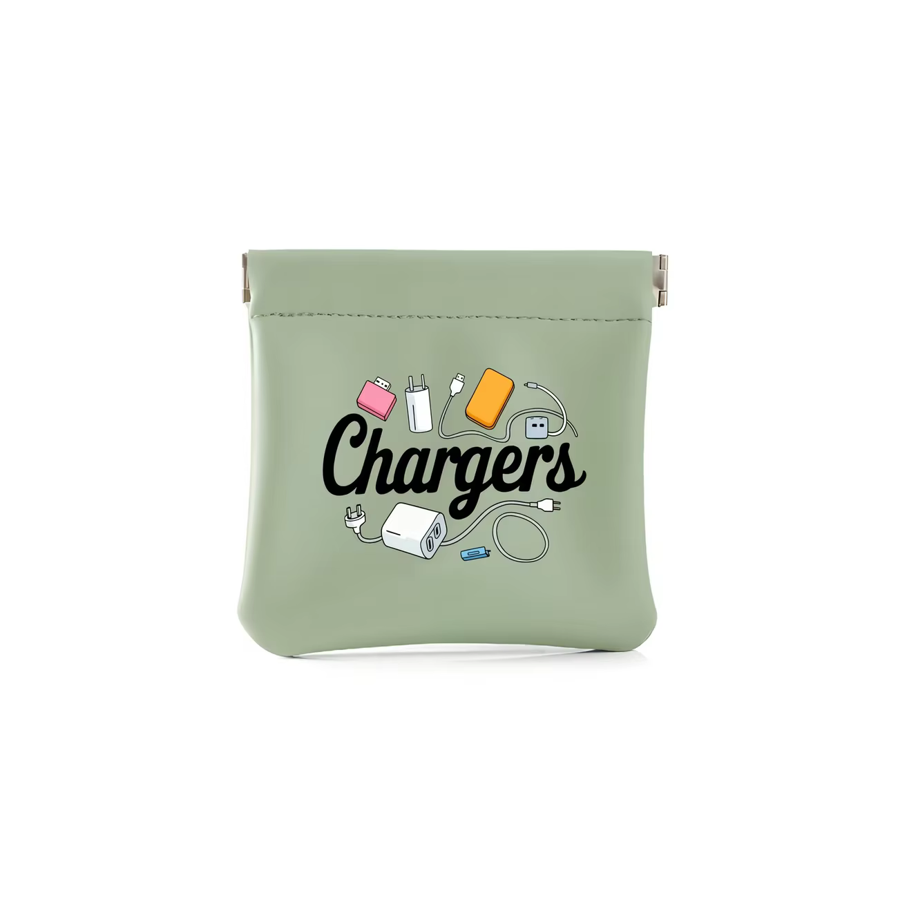 Pochette de rangement compacte en PU avec ouverture métallique