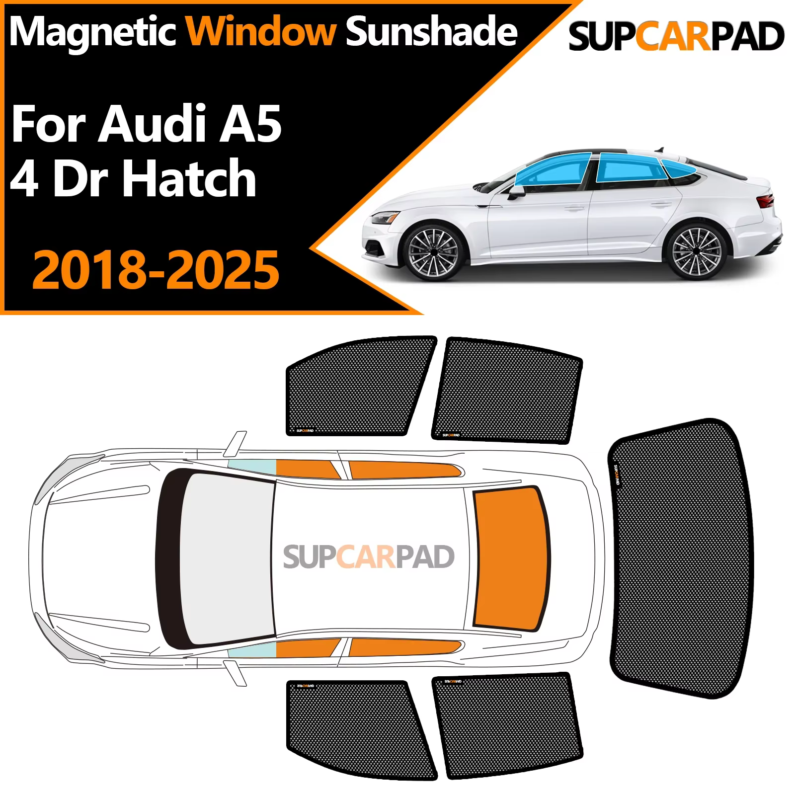 Pare-soleil de fenêtre de voiture personnalisé pour Audi A5 4 Dr Hatch 2018 – 2025
