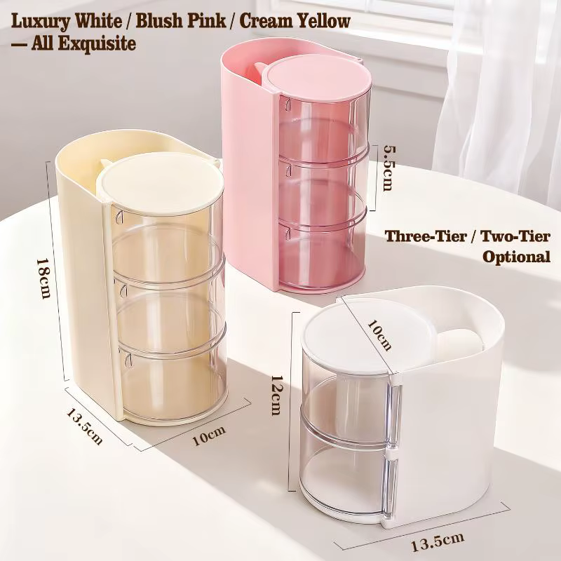 Boîte de rangement pour accessoires capillaires en acrylique transparent à 4 compartiments pour élastiques