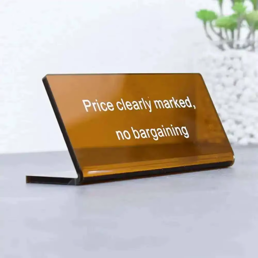 1 plaque signalétique personnalisée en plexiglas pour réseaux sociaux (