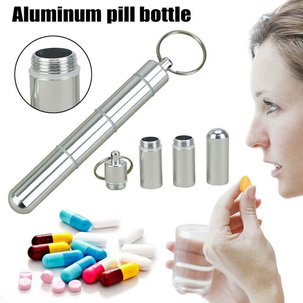 Portable 1Pc Capsule forme bouteille de pilule poche étui à pilules organisateur boîte