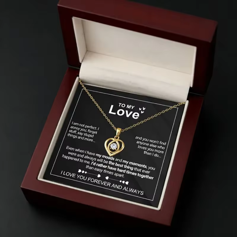 Cadeau de saint valentin 925 collier coeur en argent avec boîte pour femmes femme partie d'anniversaire fête des mères cadeaux de noël