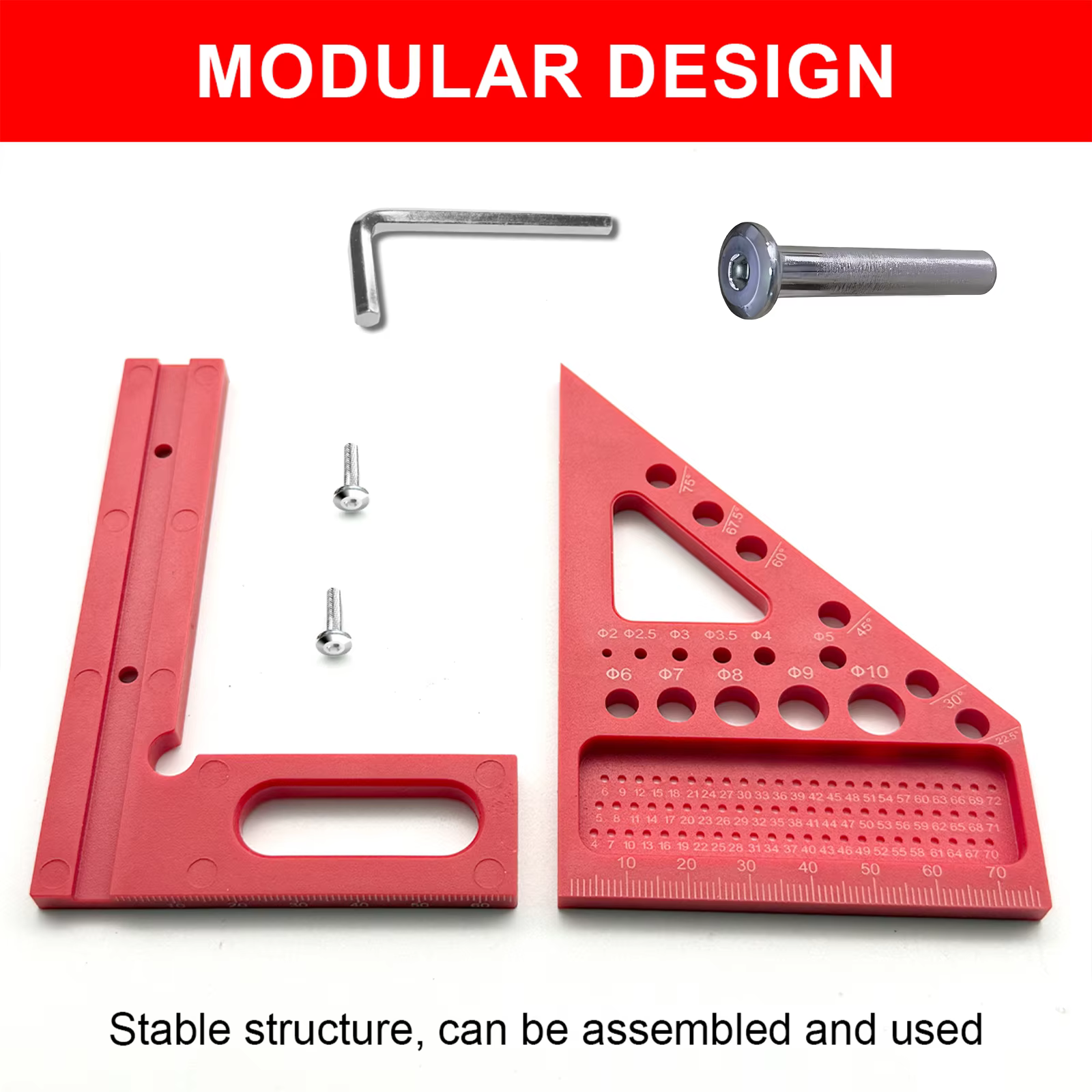 Outil de mesure combiné de précision pour le travail du bois - Règle