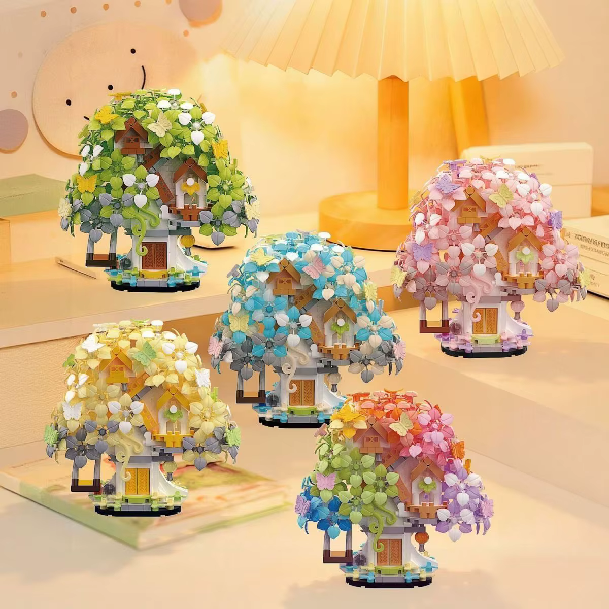705 pièces, 5 types de blocs de construction en forme de maison dans les arbres Sakura