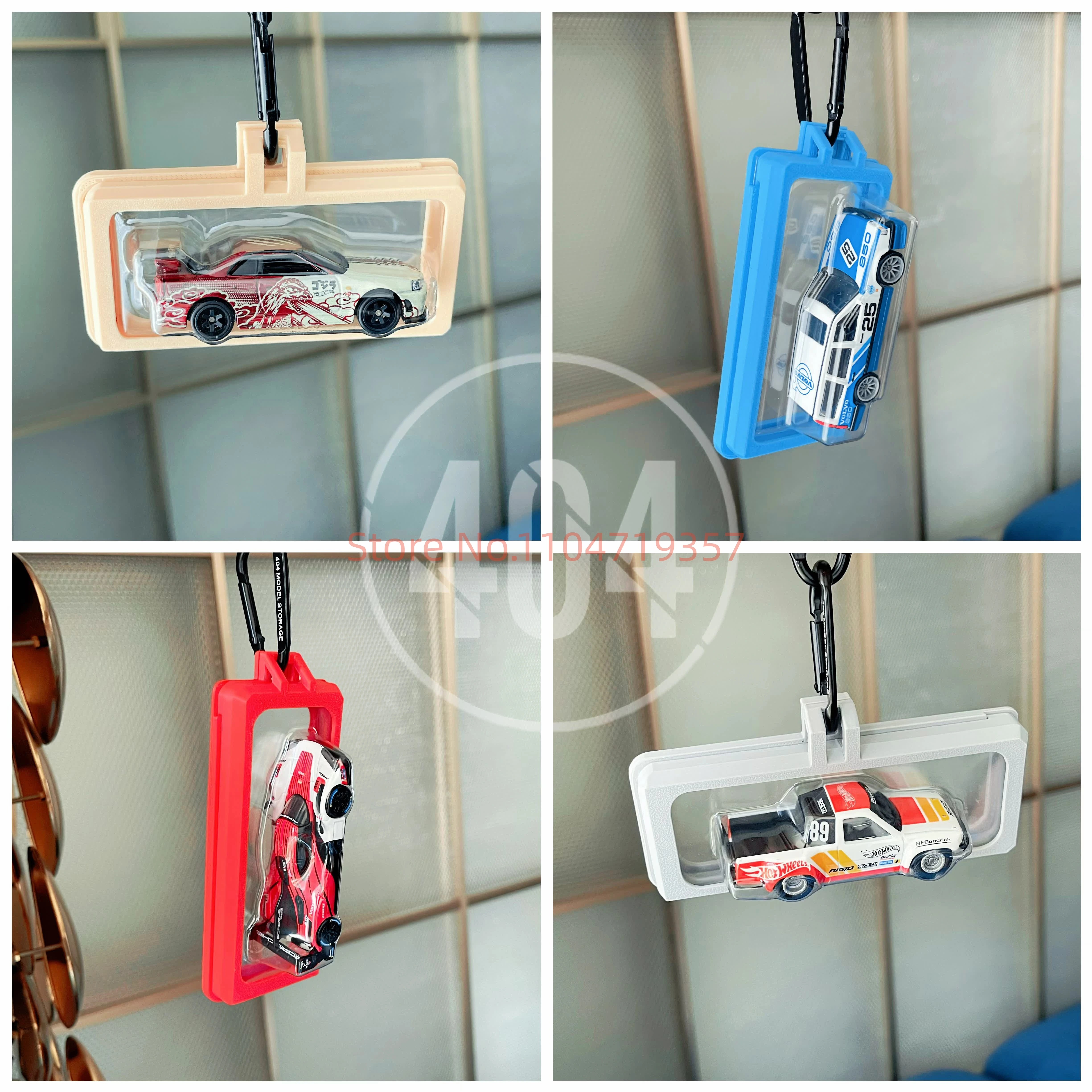 Boîte de rangement transparente portable pour modèles réduits Hot Wheels, modèle 404, pour collectionneurs de voitures miniatures à l'échelle 1/64.