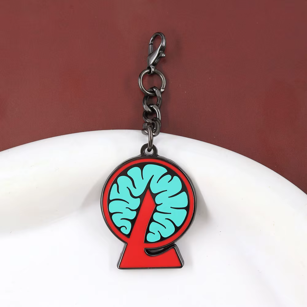 Porte-clés avec logo Lobotomy Corporation, accessoire de jeu créatif, lettre rouge L, badge en métal, bijou, cadeau pour les fans