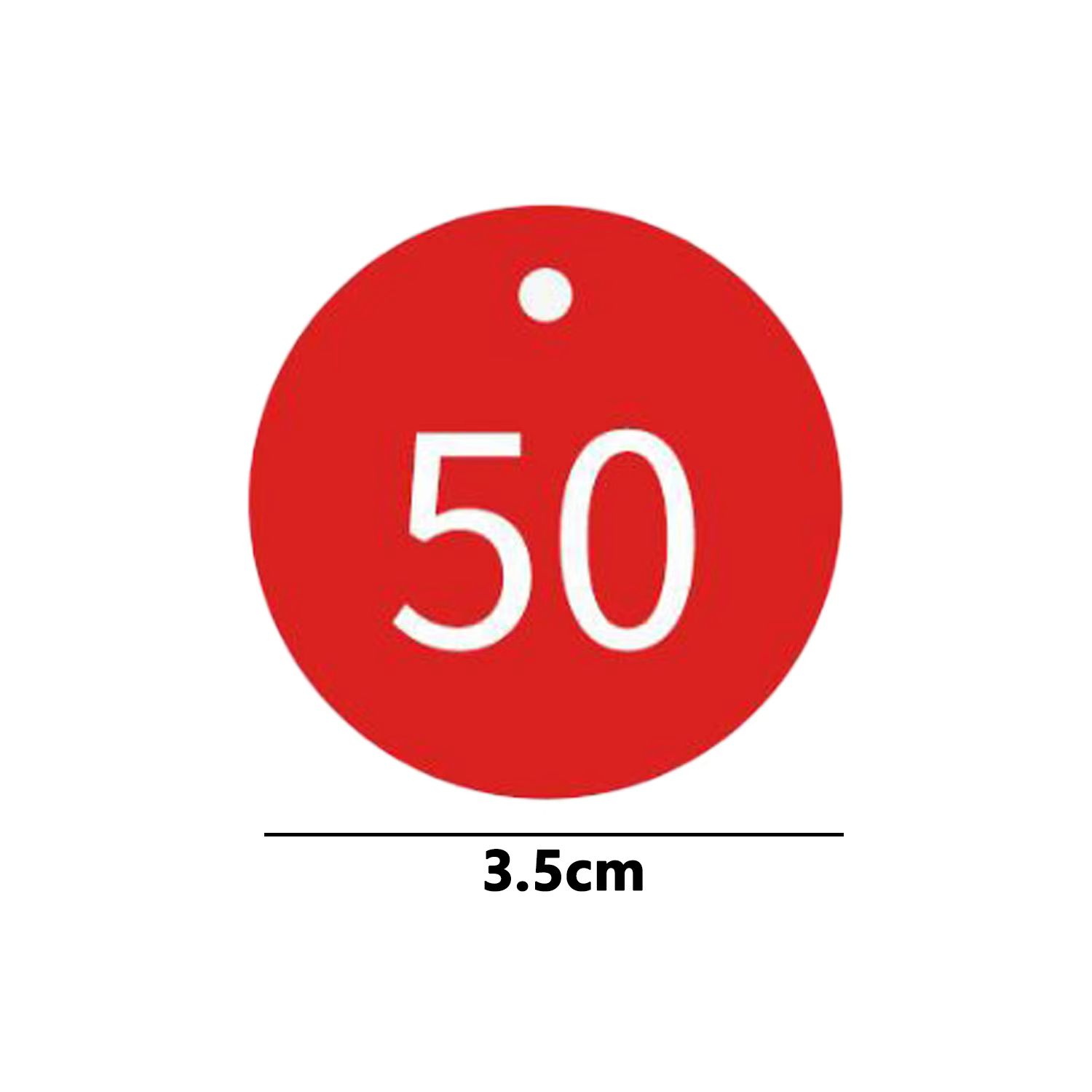 Étiquettes rondes à chiffres 1-50 pièces