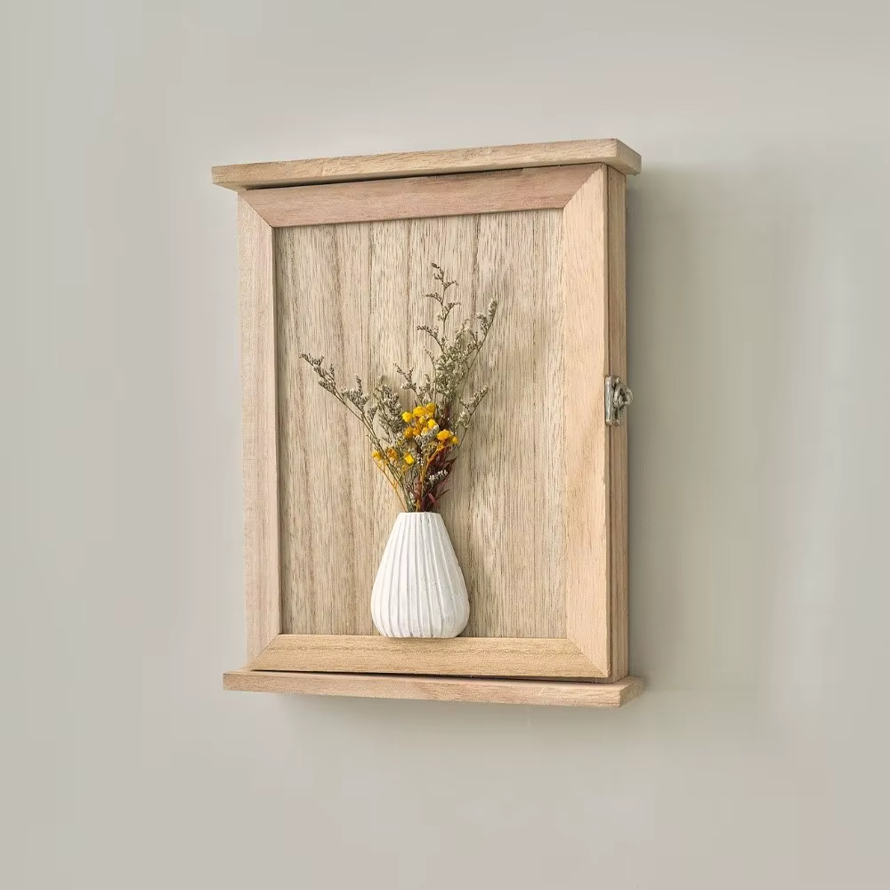 Boîte de rangement murale en bois pour clés
