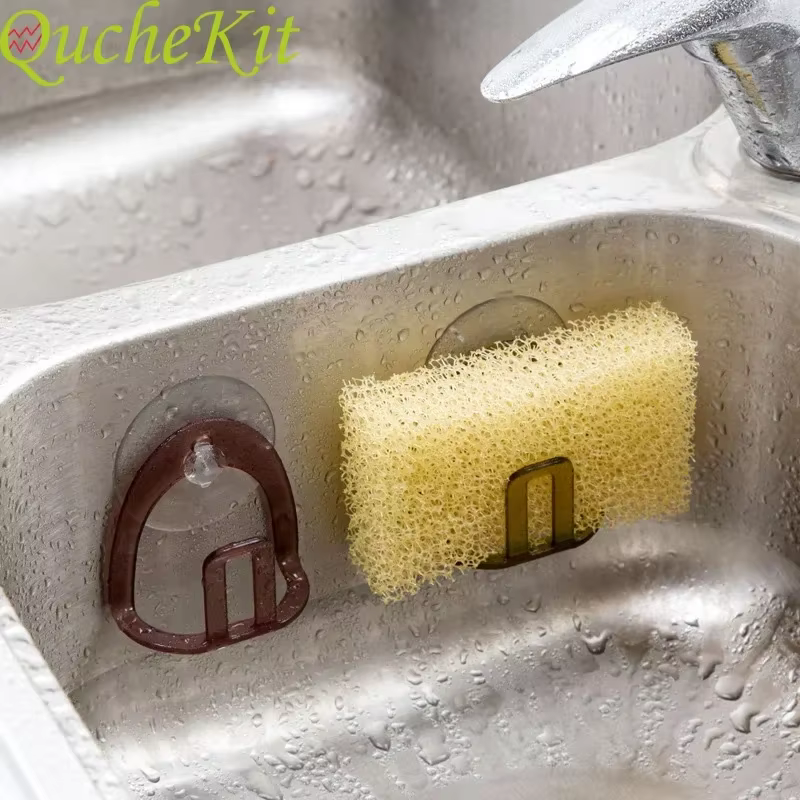 Étagère de rangement de cuisine à ventouse pour évier, support de rangement pour salle de bain, porte-serviettes, porte-savon, support pour éponge, crochets pour peignoirs