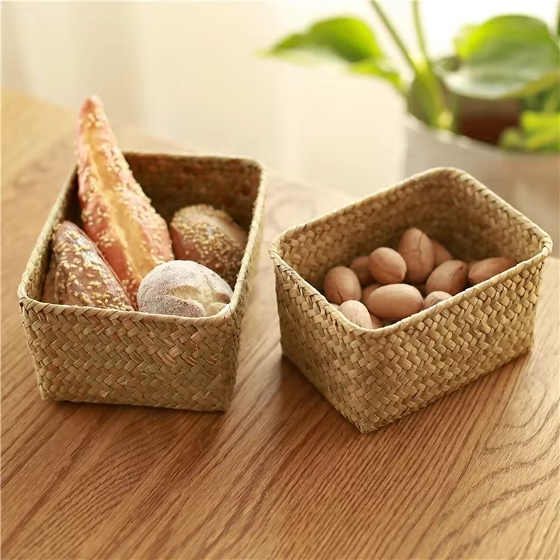 Panier de rangement en osier tissé