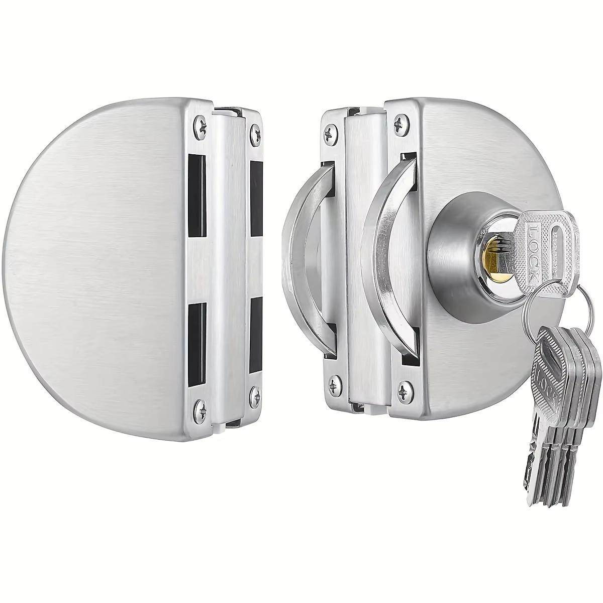 Serrure de porte coulissante pivotante en verre