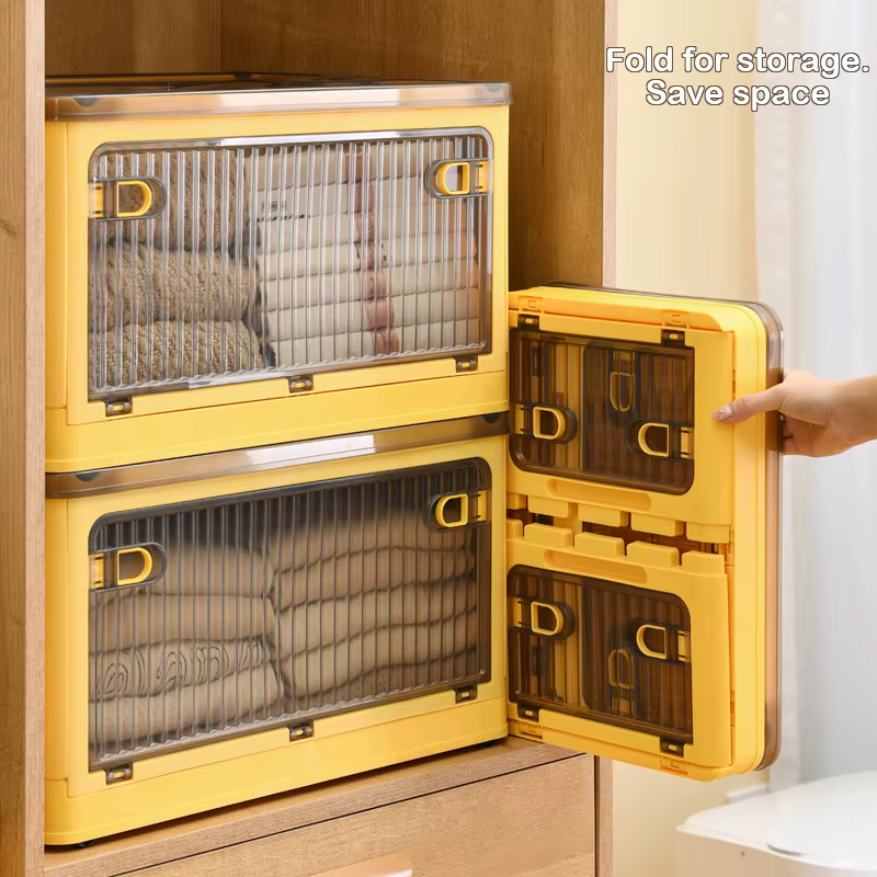 Boîtes de rangement pliantes en plastique Transparent