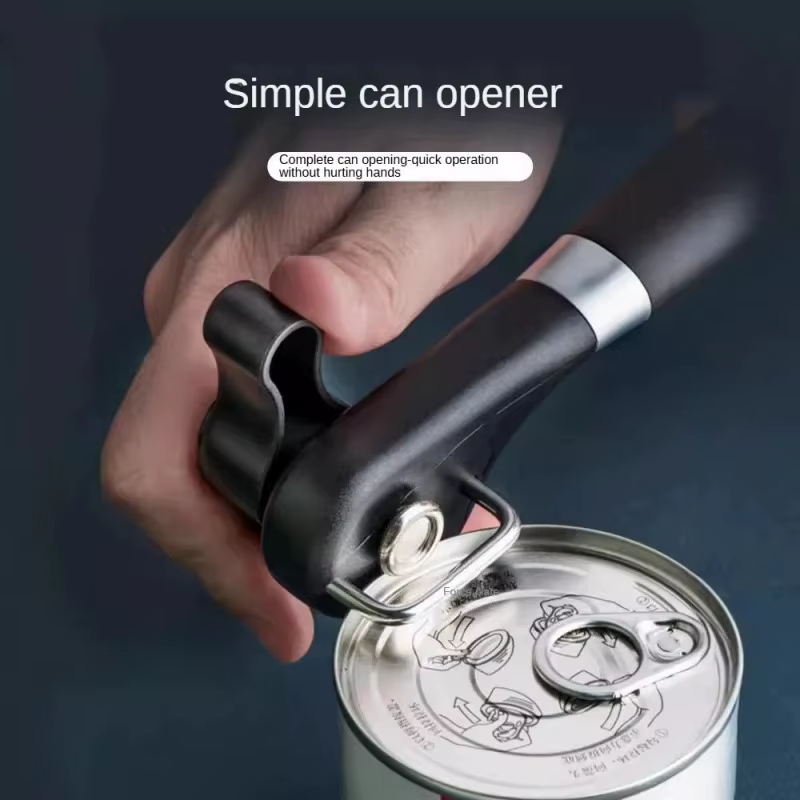 Ouvre-boîte manuel professionnel – Outil d'ouverture de boîtes à découpe latérale pour la cuisine avec poignée en