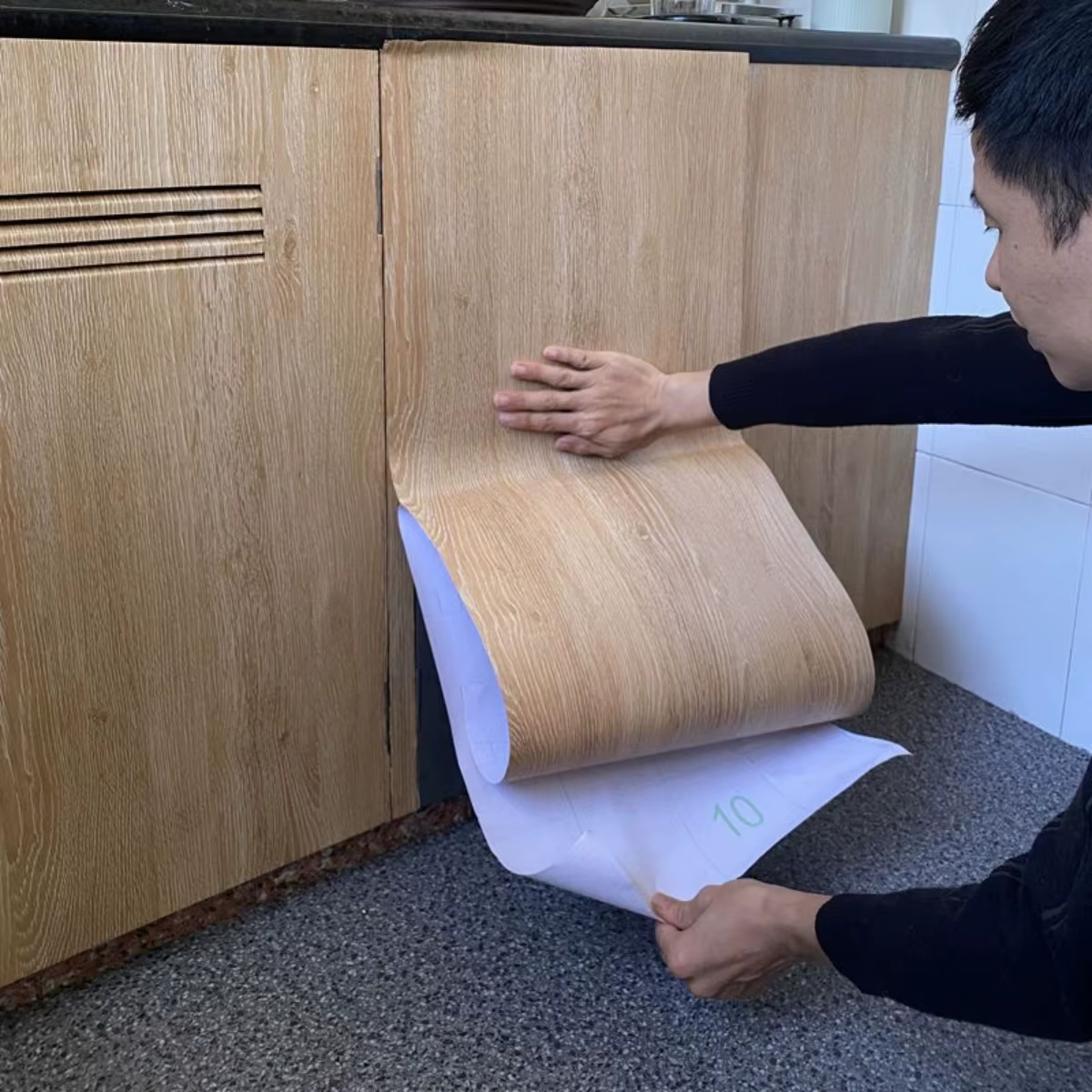 Papier peint auto-adhésif imperméable en PVC, en rouleaux, pour meubles, armoires, Film décoratif en vinyle, autocollants en Grain de bois pour la décoration de la maison
