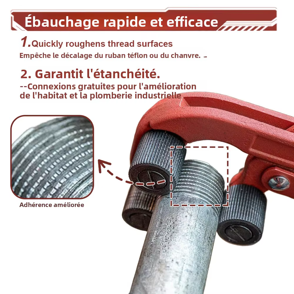 Clé à tuyau à filetage grossier pour tuyaux de 3/8 "à 2"