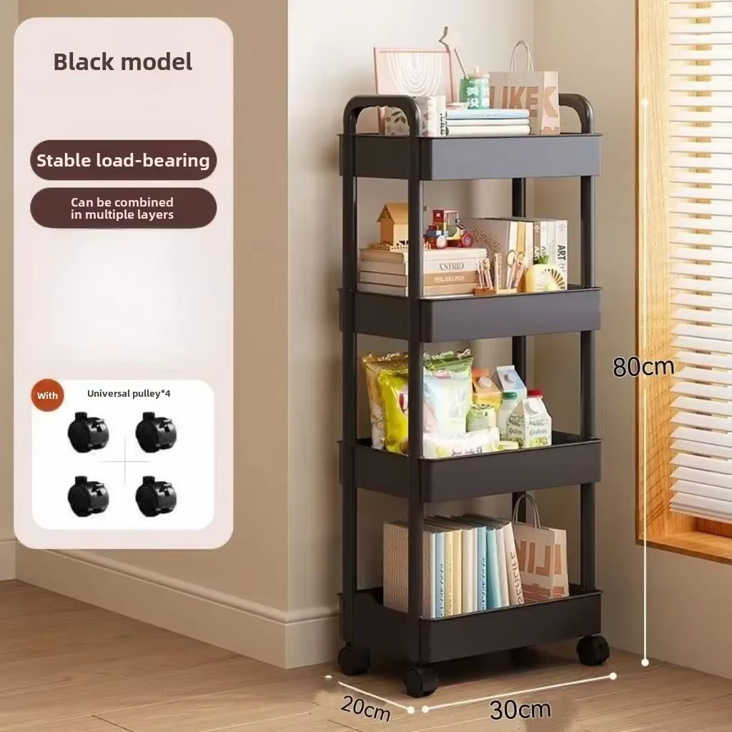 Chariot de rangement roulant multifonctionnel avec étagère ouverte