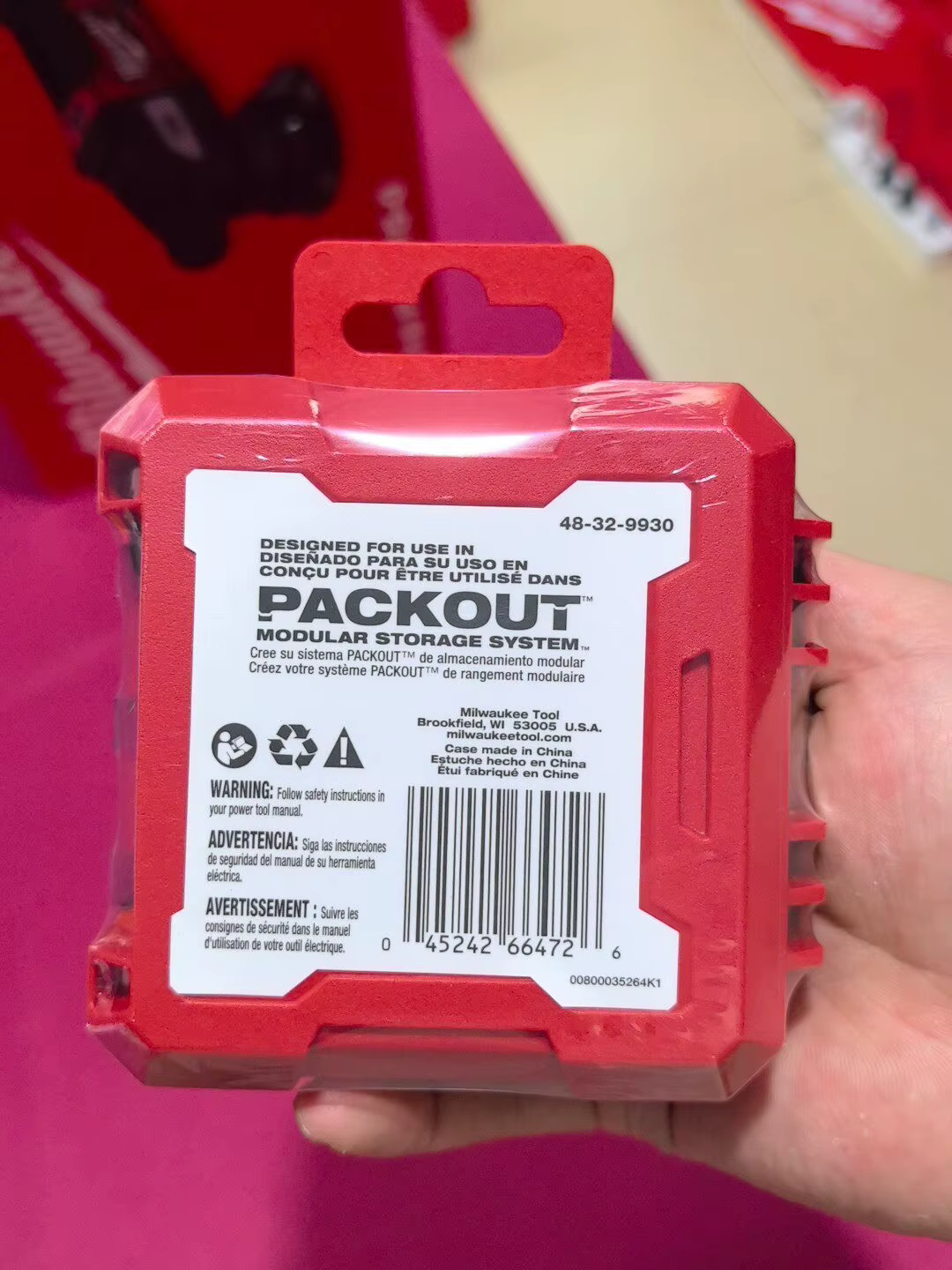 Boîte de rangement compacte Milwaukee 48-32-9930 PACKOUT pour embouts hexagonaux de 1/4 pouce
