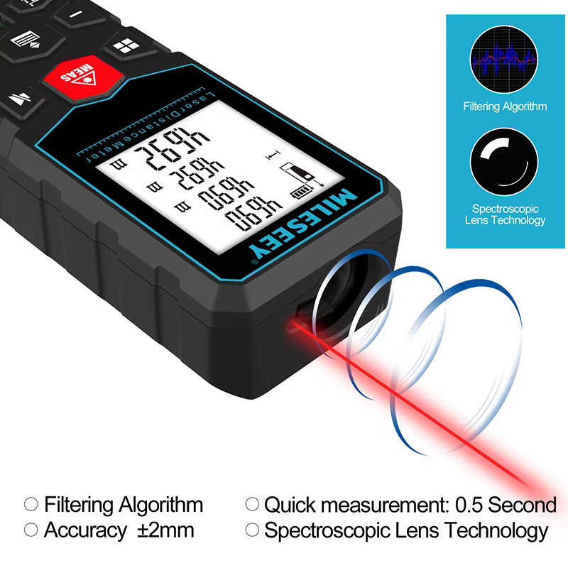 MILESEEY X5 ruban à mesurer Laser 40M télémètre