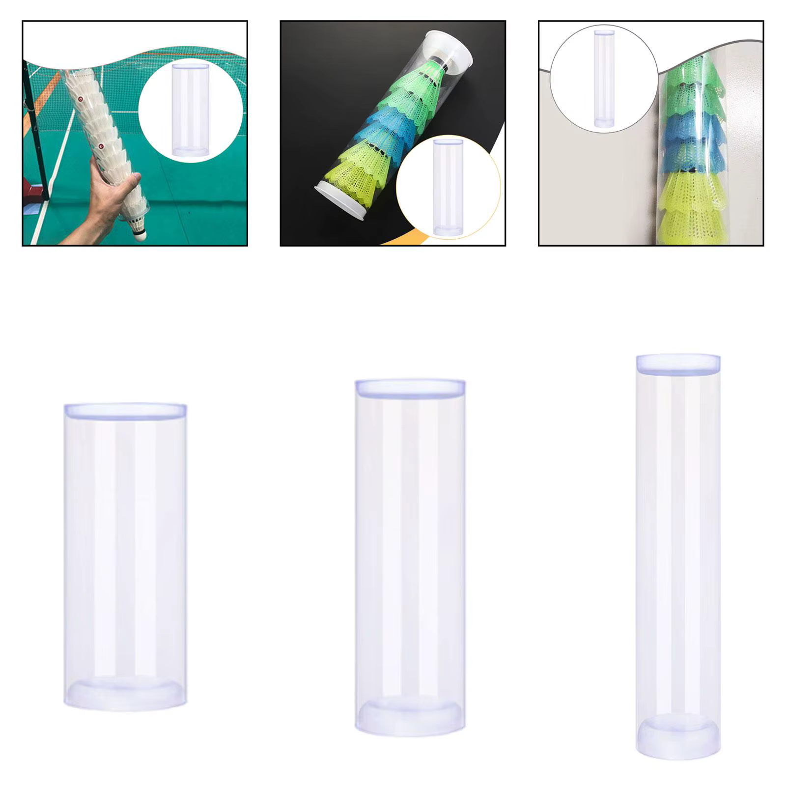 Tube de rangement pour volants de badminton