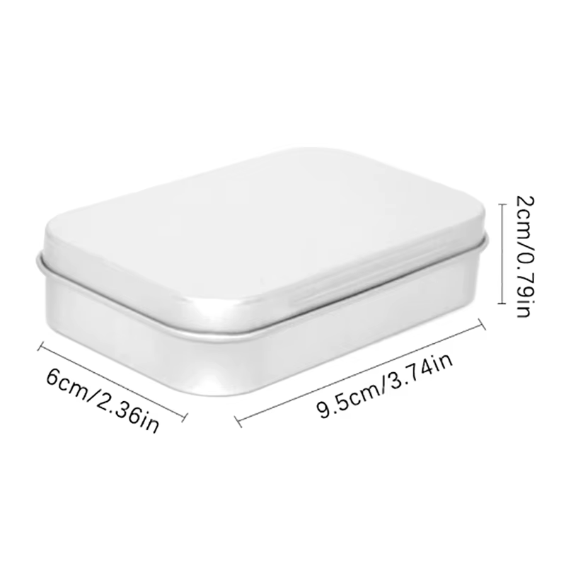 Mini boîte en fer blanc vide rectangulaire en métal
