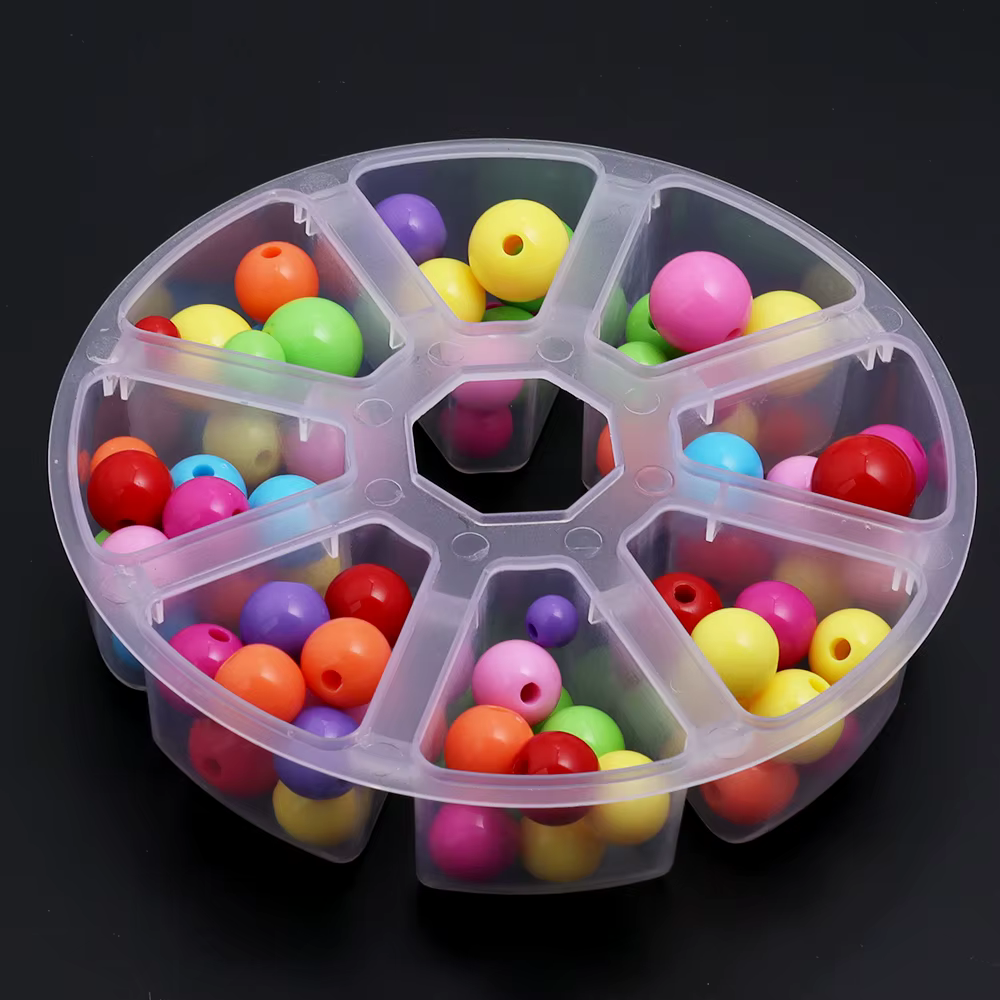 Boîte de rangement ronde transparente en plastique