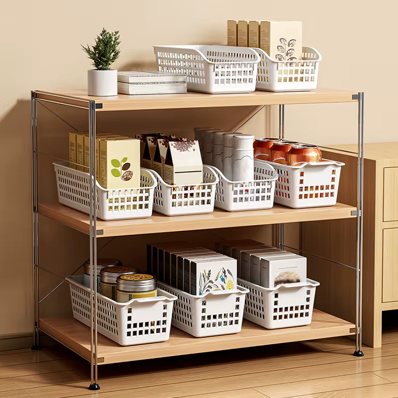 Panier de rangement en plastique à grille ouverte