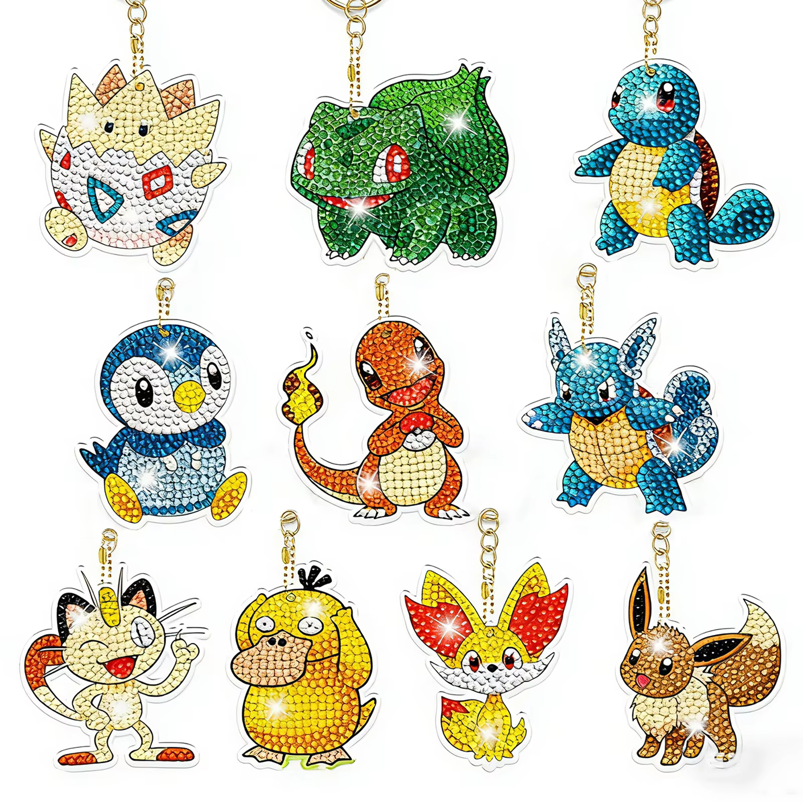 Porte-clés en diamant Pikachu Digimon de dessin animé