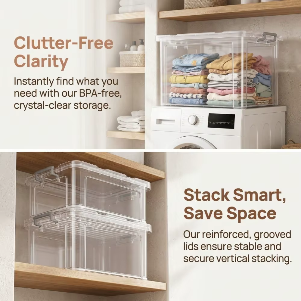 Boîtes de rangement transparentes durables