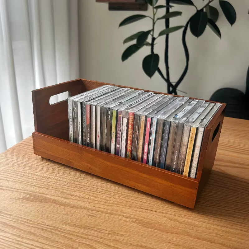 Support pour CD, jusqu'à 30 boîtes, boîte de rangement en bois pour CD, présentoir pour CD, boîtes pour films, cassettes musicales, étagère, support pour disques vinyles