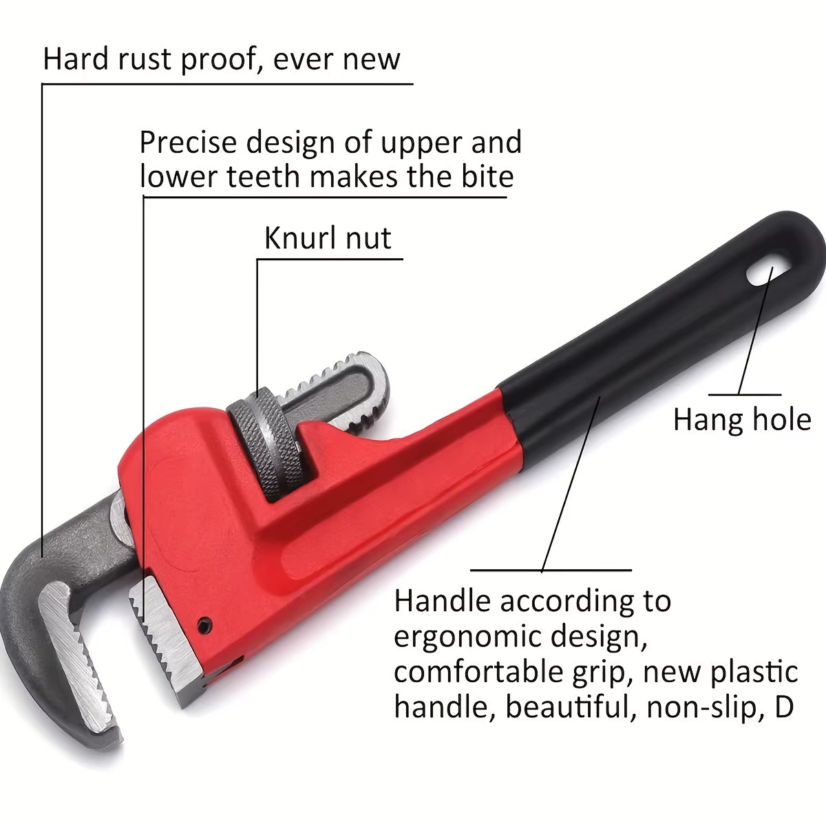 Clé à tuyau métallique robuste 8" 10" 12" – Clé