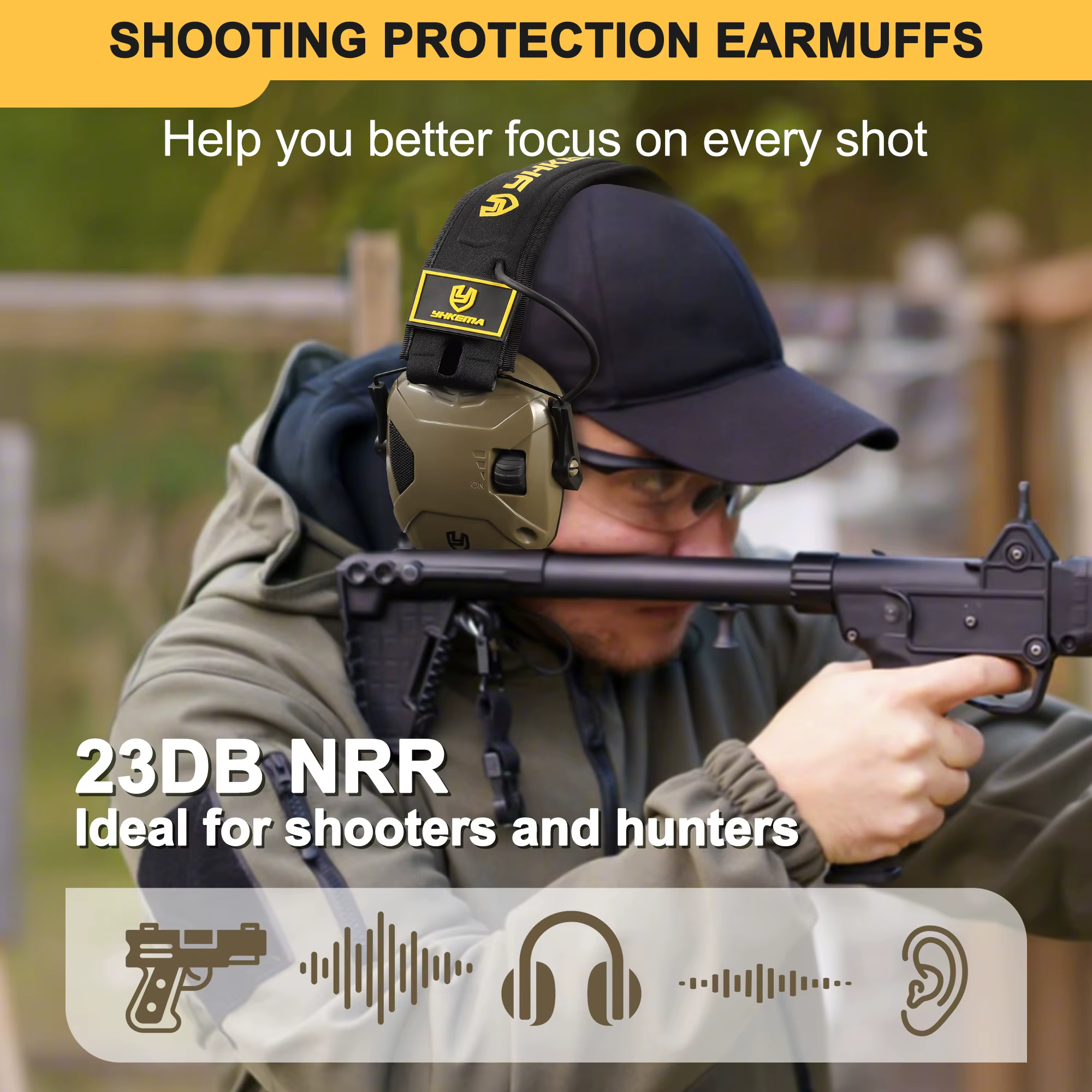 Cache-oreilles de Protection auditive électronique pour le tir