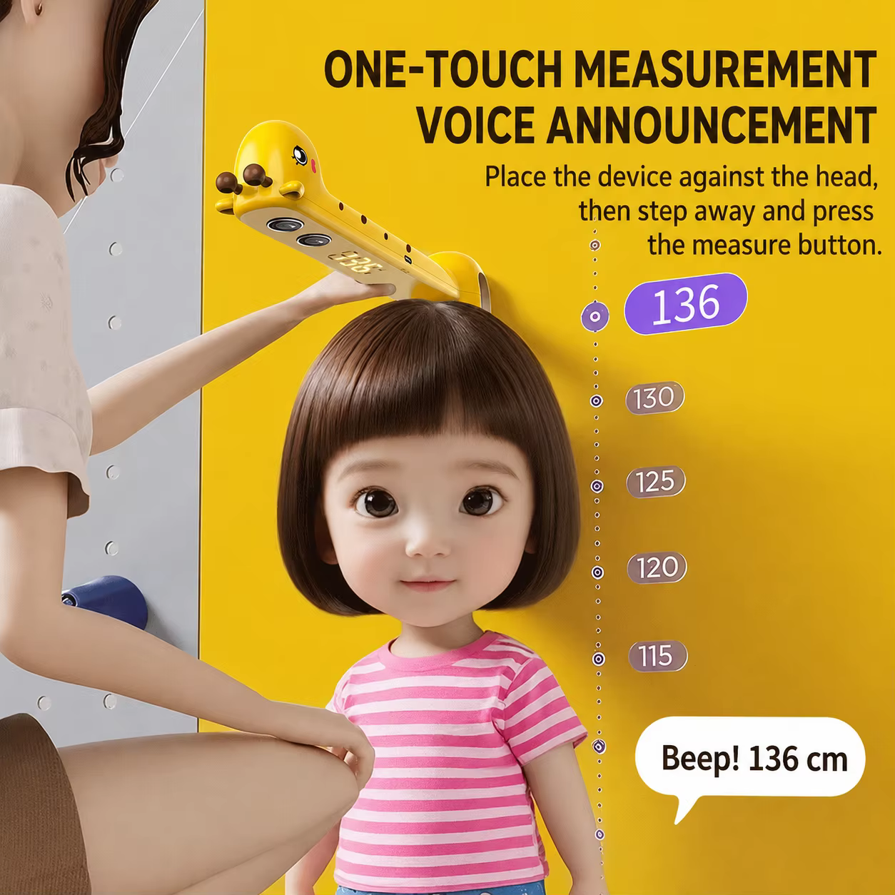 Appareil de mesure de la taille pour enfants Girafe