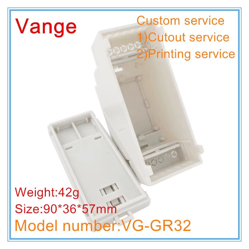 Boîtier électrique sur rail din, boîte de projet en plastique PC 90x36x57mm