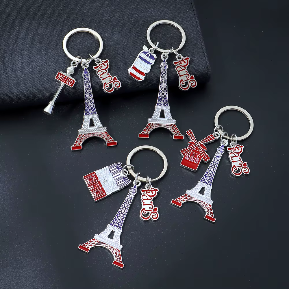 Porte-clés tour Eiffel créatif en métal